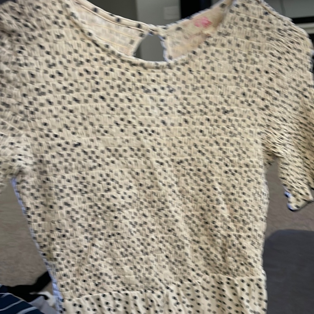 GB girls cream and navy polka dots